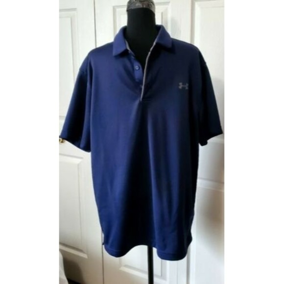 Under Armour Other - Under Armour Polo Golf Shirt Blue Heat Gear Loose Wicking Mens XL EUC